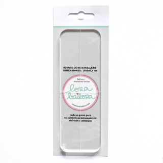Metacrilato con guias 15×5 cm Grosor 5 mm