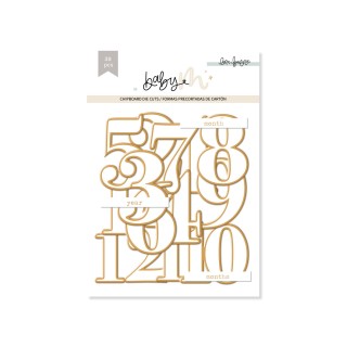 Die cuts chipboard numbers BABY M