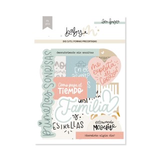 Die cuts lettering with foil BABY M