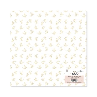 Vellum printed Cranes - APRIL