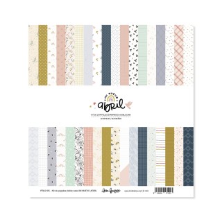 Kit of 18 double-sided printed papers 30,5x30,5 cm A NEW APRIL