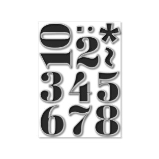 Acrylic Stamp VINTAGE NUMBERS XL