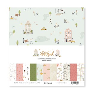 Bloc de 24 papeles estampados a una cara 30,5x30,5 cm LALA LAND