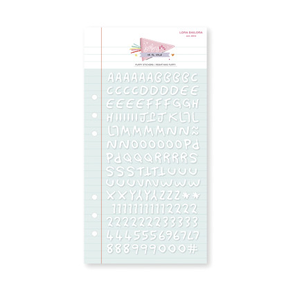 White alphabet Baby M goes to school