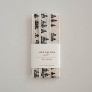 Cinta estampado árbol crema