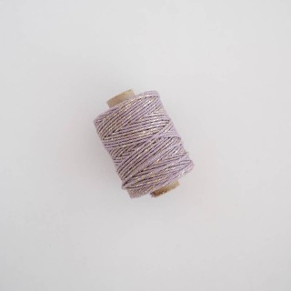 Cotton lurex lanyard mauve 50m