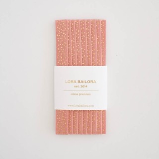 Suede dot pink ribbon 2,5m - Thickness 15mm