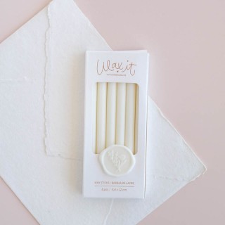 Set of 6 sealing wax sticks WHITE