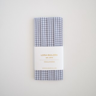Gray vichy ribbon 5m - Thickness 15mm