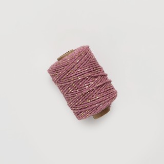 Cordón algodón lurex rosa vintage 50m