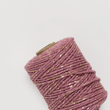 Cordón algodón lurex rosa vintage 50m
