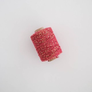 Cordón algodón lurex rojo 50m - Grosor 2mm